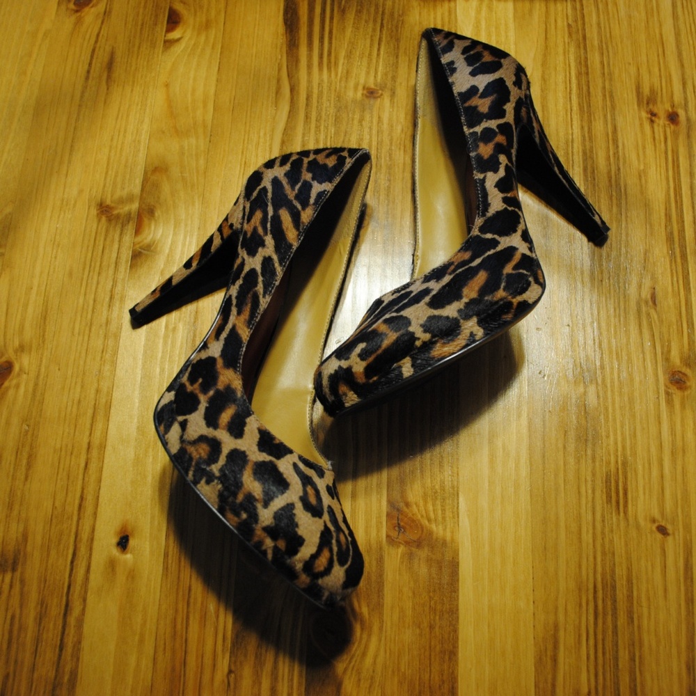NINE WEST Rocha Calf Hair Platform Pump Leopard